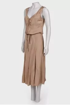 Tan midi dress