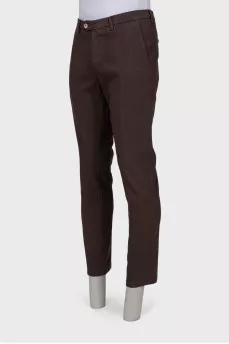 Men's brown gingham trousers