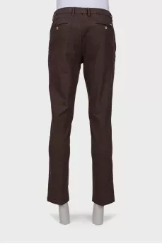 Men's brown gingham trousers