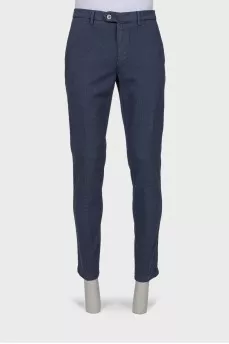 Men's blue straight fit trousers