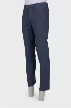 Men's blue straight fit trousers