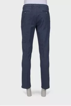 Men's blue straight fit trousers