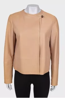 Beige leather jacket