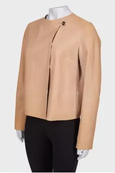 Beige leather jacket