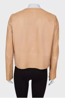 Beige leather jacket
