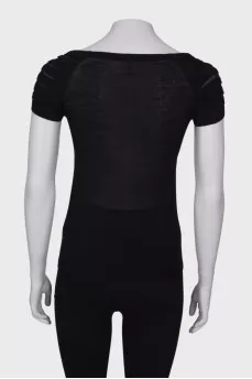 Black draped T-shirt