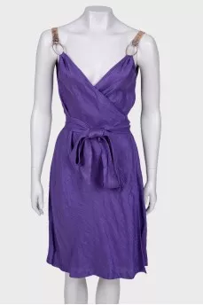 Purple wrap dress