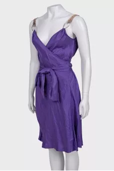 Purple wrap dress