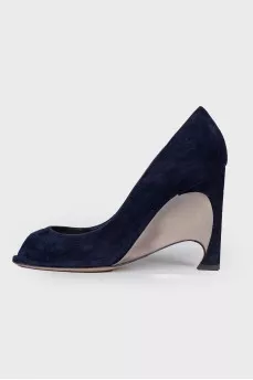 Black and blue reflective shoes