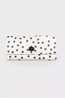 Polka dot leather wallet