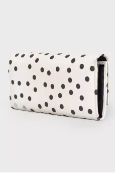 Polka dot leather wallet