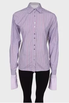 Striped shirt with open back