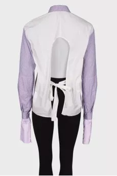Striped shirt with open back