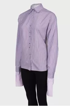 Striped shirt with open back