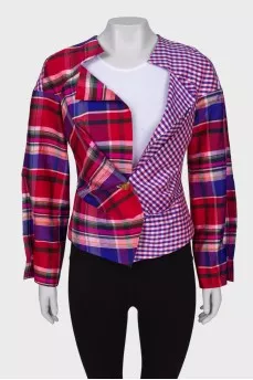 Jacket in a contrast check multicolor
