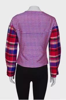Jacket in a contrast check multicolor