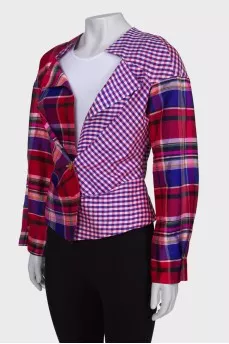 Jacket in a contrast check multicolor