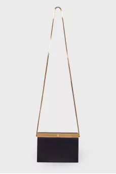 Rectangular bag with gold strap