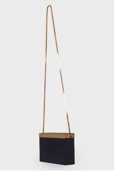 Rectangular bag with gold strap