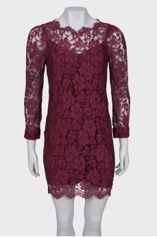 Lace burgundy dress