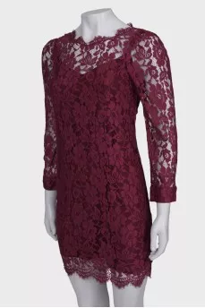 Lace burgundy dress