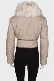 Short jacket with fur