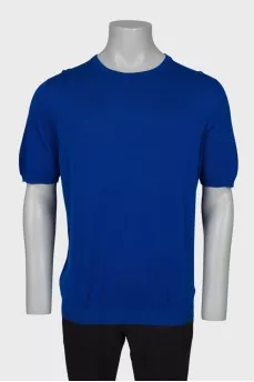 Men's blue crew-neck T-shirt