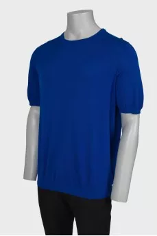 Men's blue crew-neck T-shirt