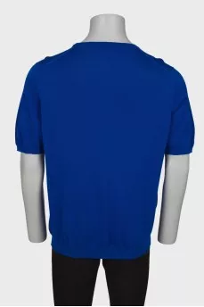 Men's blue crew-neck T-shirt