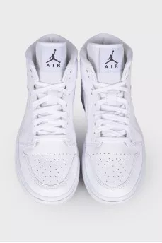 Embossed white high top sneakers