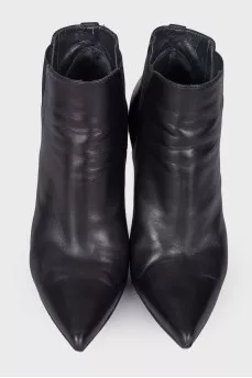 Leather ankle boots with stiletto heels