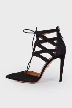 Suede tie shoes