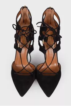 Suede tie shoes