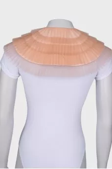 Powder collar with ties, with a tag