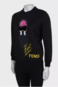 Sweatshirt with branded logo and appliqué