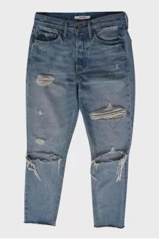 Ripped and distressed effect jeans