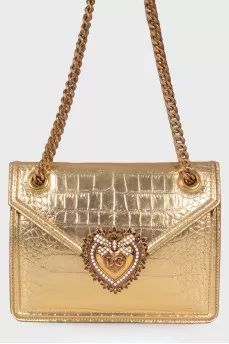Devotion Crocodile Embossed Leather Bag