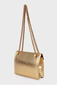 Devotion Crocodile Embossed Leather Bag