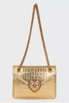 Devotion Crocodile Embossed Leather Bag