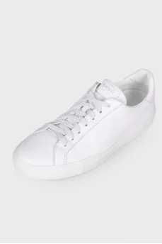 Men's white leather sneakers