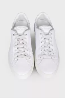 Men's white leather sneakers