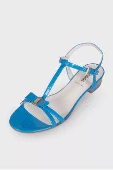 Blue low heel sandals