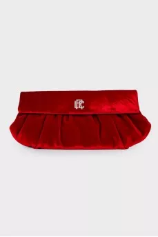Velor red clutch