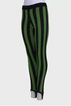 Striped leggings with stirrups