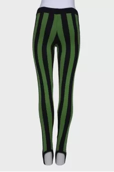 Striped leggings with stirrups
