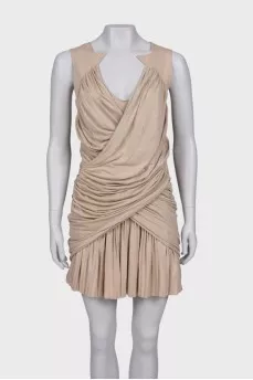 Beige draped dress