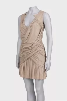 Beige draped dress