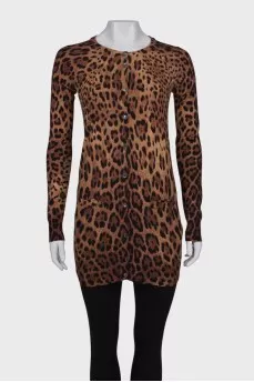 Cardigan in leopard print