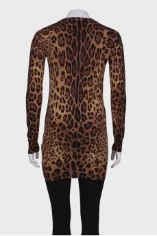 Cardigan in leopard print