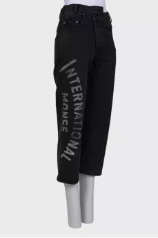 Black jeans with asymmetry